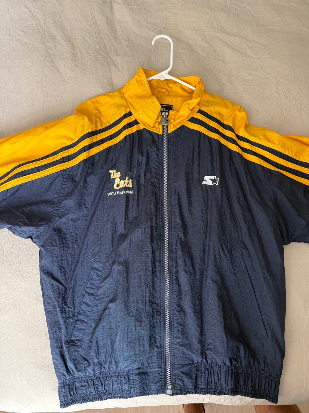 STARTER Navy and Yellow WCU Basketball Track Jacket